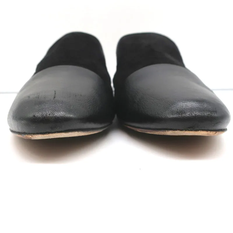 Rag & Bone Flat Mules Sabine Black Suede & Leather Size 41