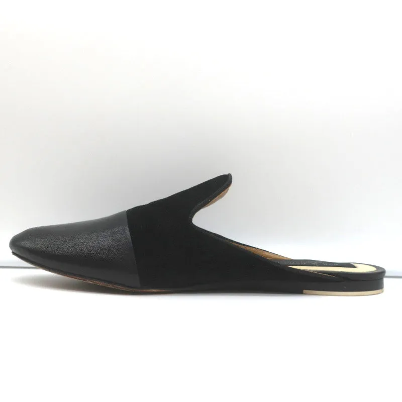 Rag & Bone Flat Mules Sabine Black Suede & Leather Size 41