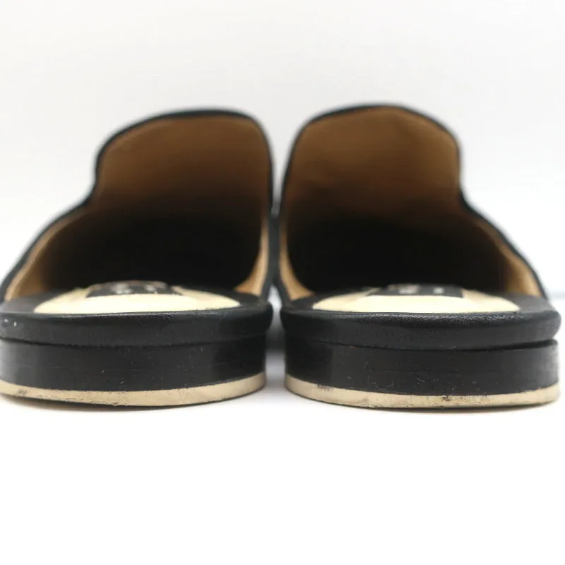 Rag & Bone Flat Mules Sabine Black Suede & Leather Size 41