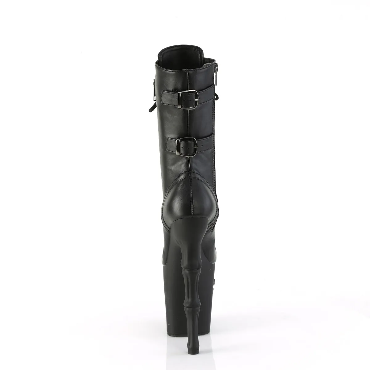 RAPTURE-1047  Black Faux Leather/Black Matte
