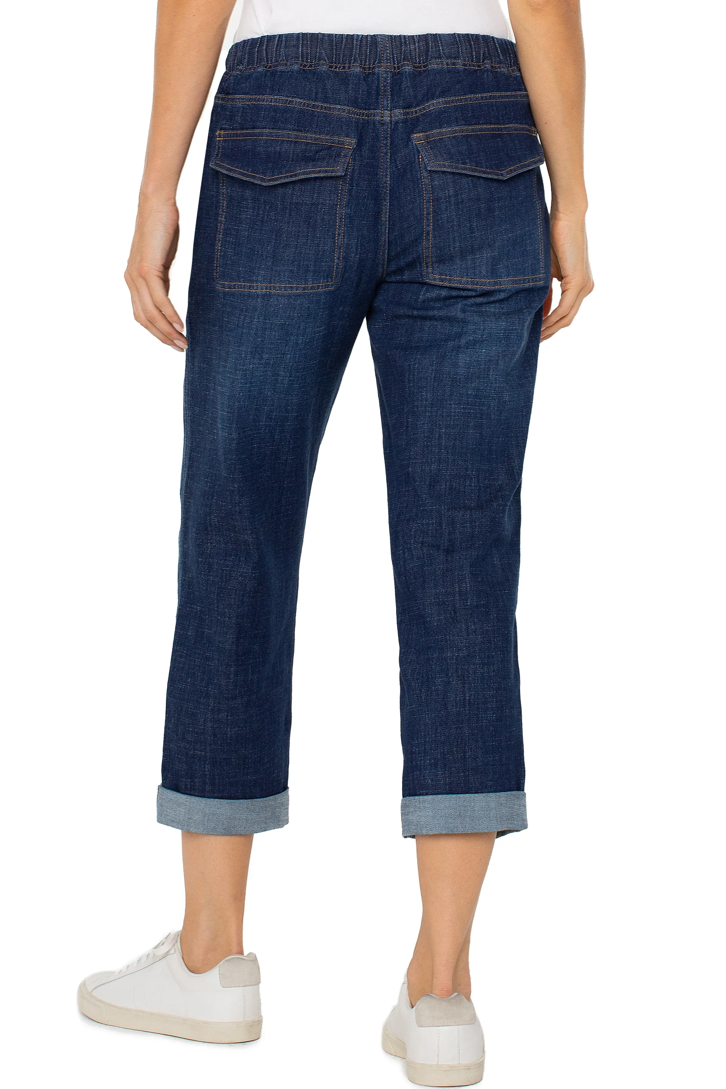 Rascal  Retro Elastic Tie Crop Denim