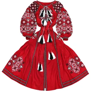 Red Kaftan with wedges