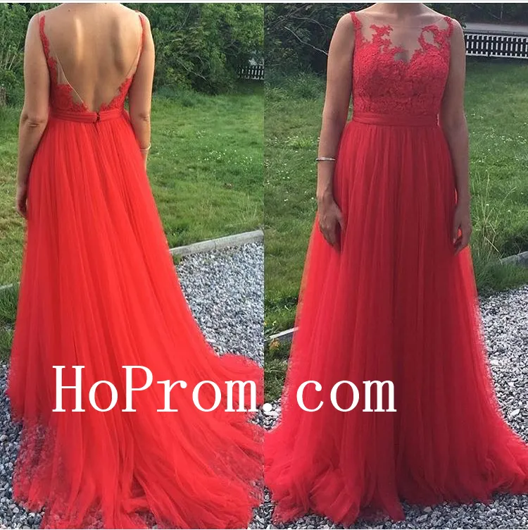 Red Lace Dresses,Chiffon Long Prom Dress,Evening Dress