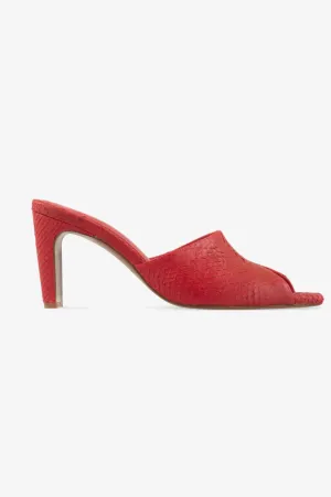 Red Salmon Skin Mules