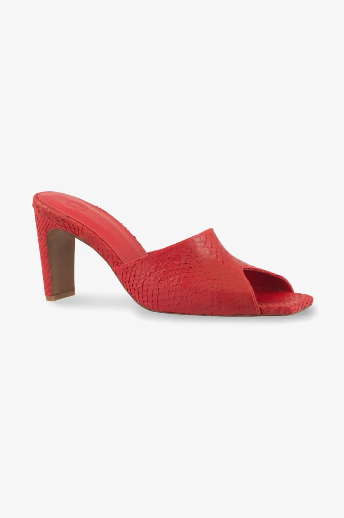 Red Salmon Skin Mules