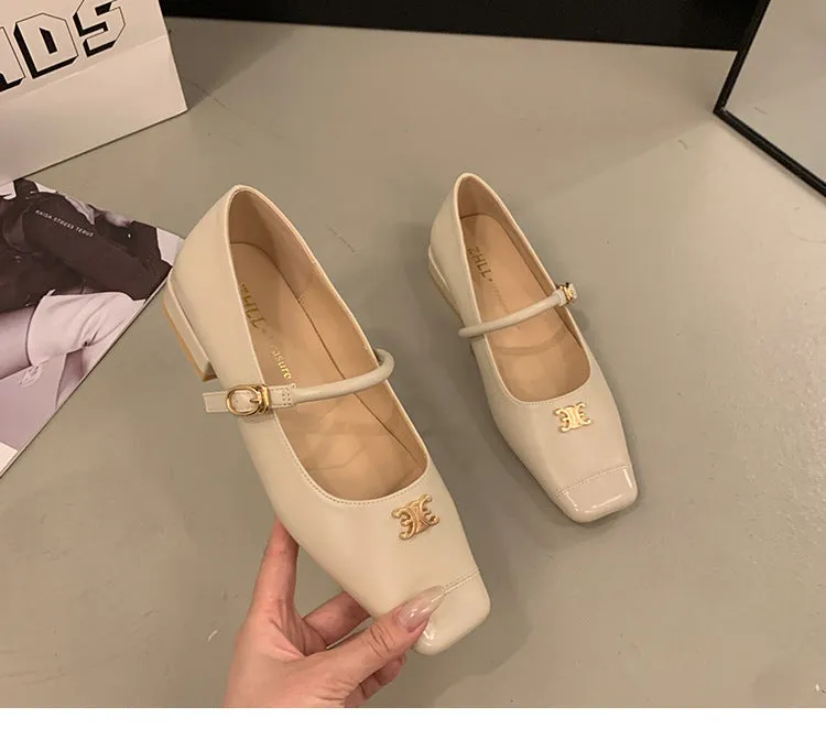 Retro Mary Jane Shoes Low Heel Women's Shoes