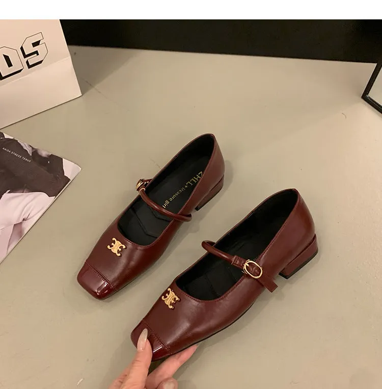 Retro Mary Jane Shoes Low Heel Women's Shoes