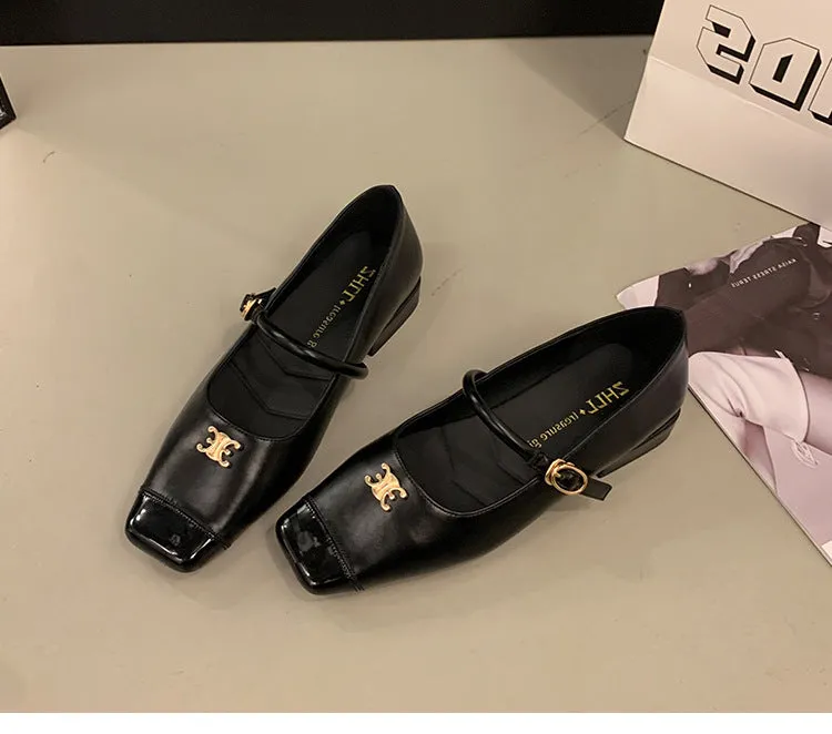 Retro Mary Jane Shoes Low Heel Women's Shoes