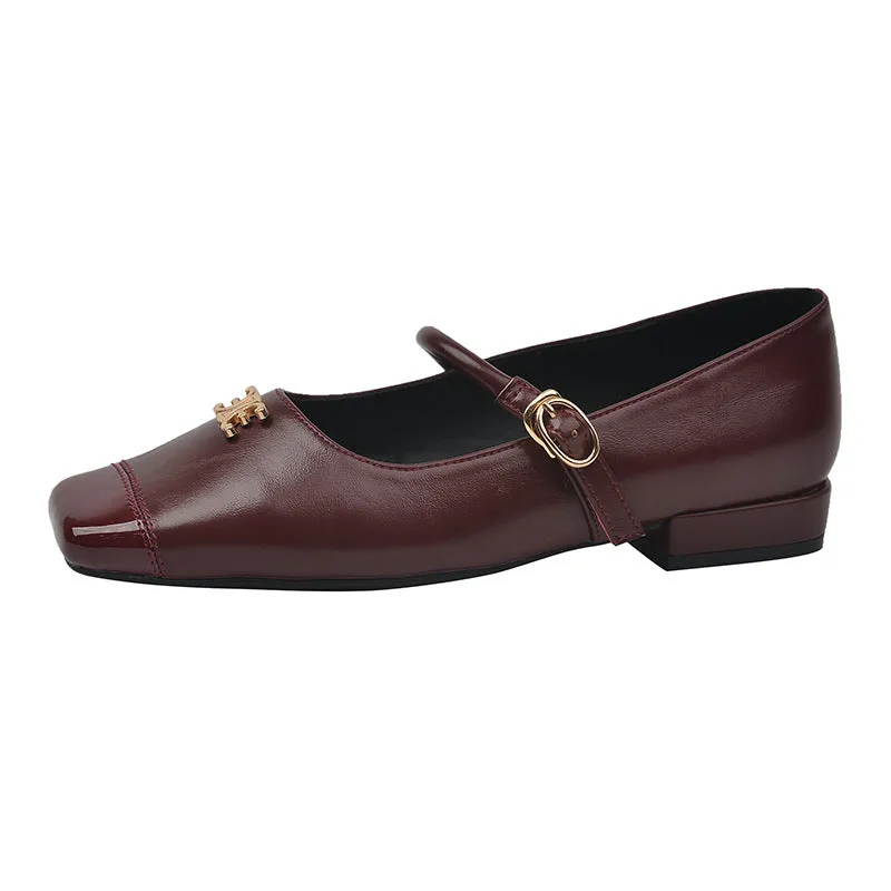 Retro Mary Jane Shoes Low Heel Women's Shoes