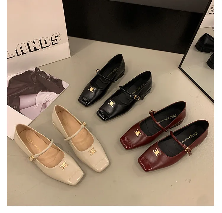 Retro Mary Jane Shoes Low Heel Women's Shoes