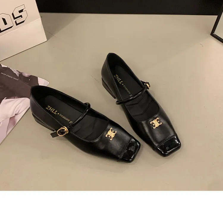 Retro Mary Jane Shoes Low Heel Women's Shoes