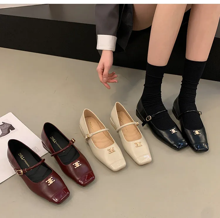 Retro Mary Jane Shoes Low Heel Women's Shoes