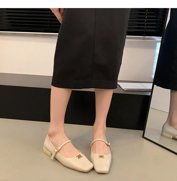 Retro Mary Jane Shoes Low Heel Women's Shoes
