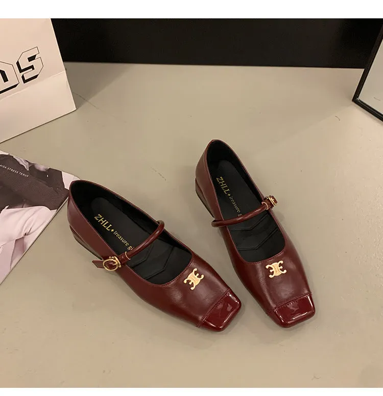 Retro Mary Jane Shoes Low Heel Women's Shoes