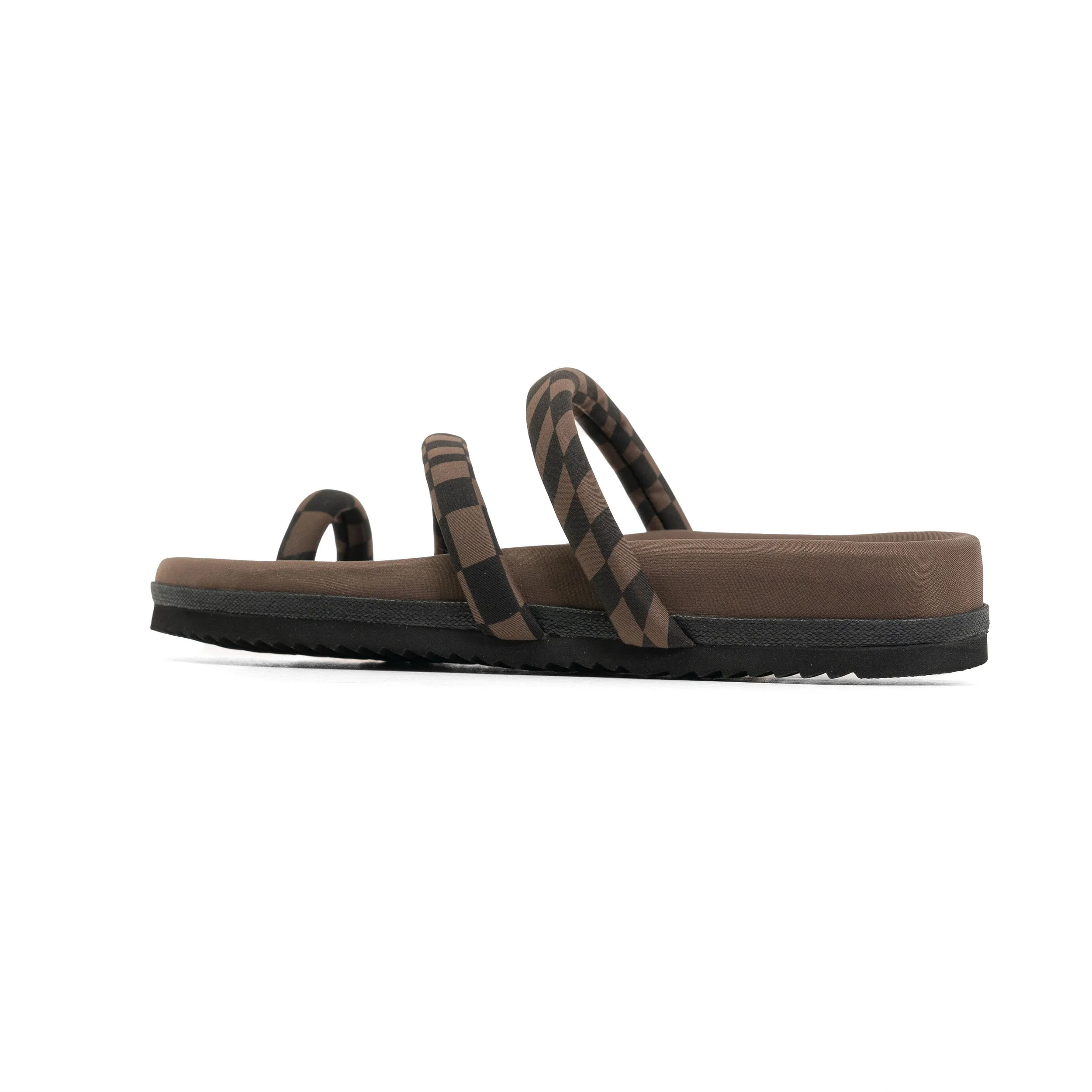 ROAM ORBIT SANDAL BLACK & TAUPE WAVY CHECK NEOPRENE