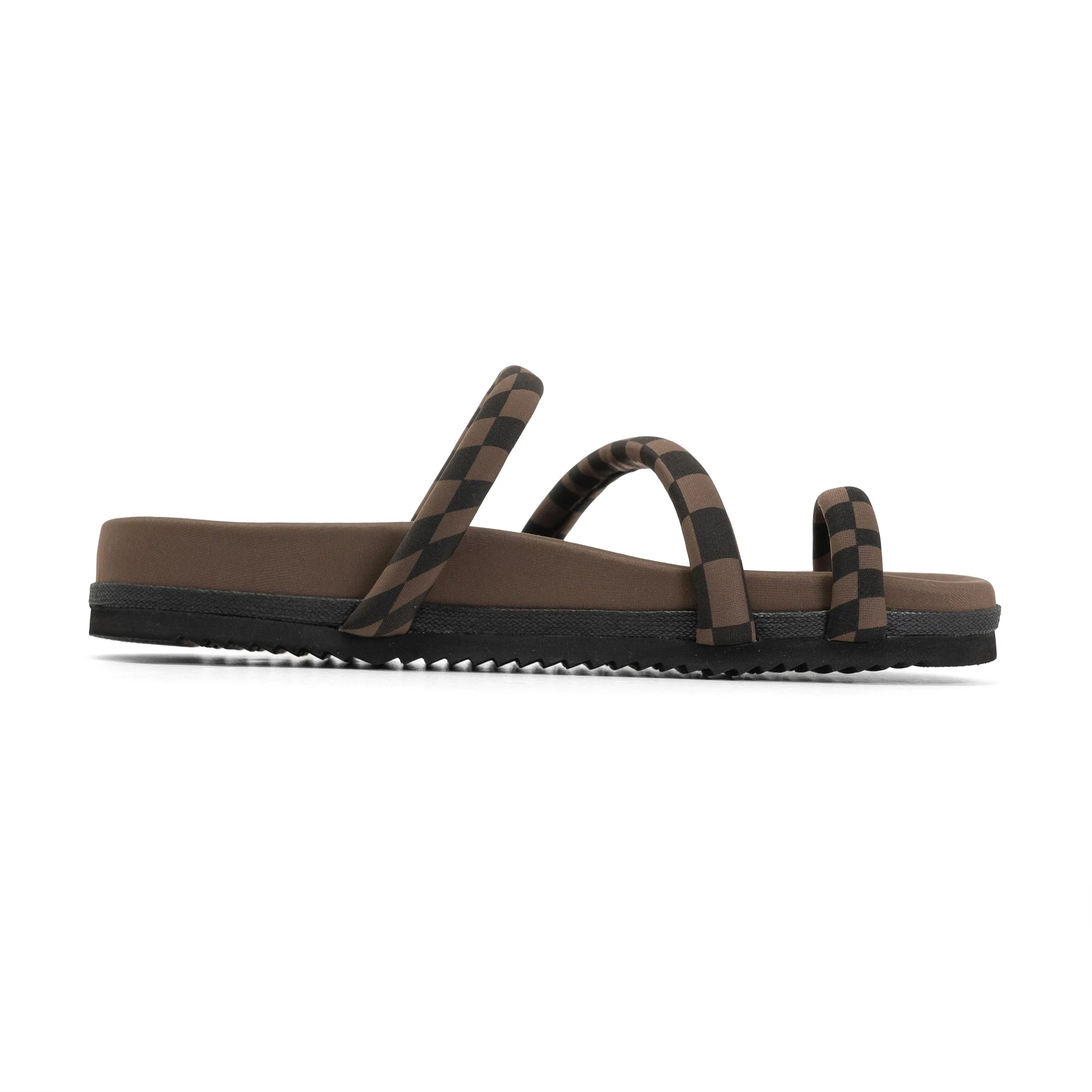 ROAM ORBIT SANDAL BLACK & TAUPE WAVY CHECK NEOPRENE