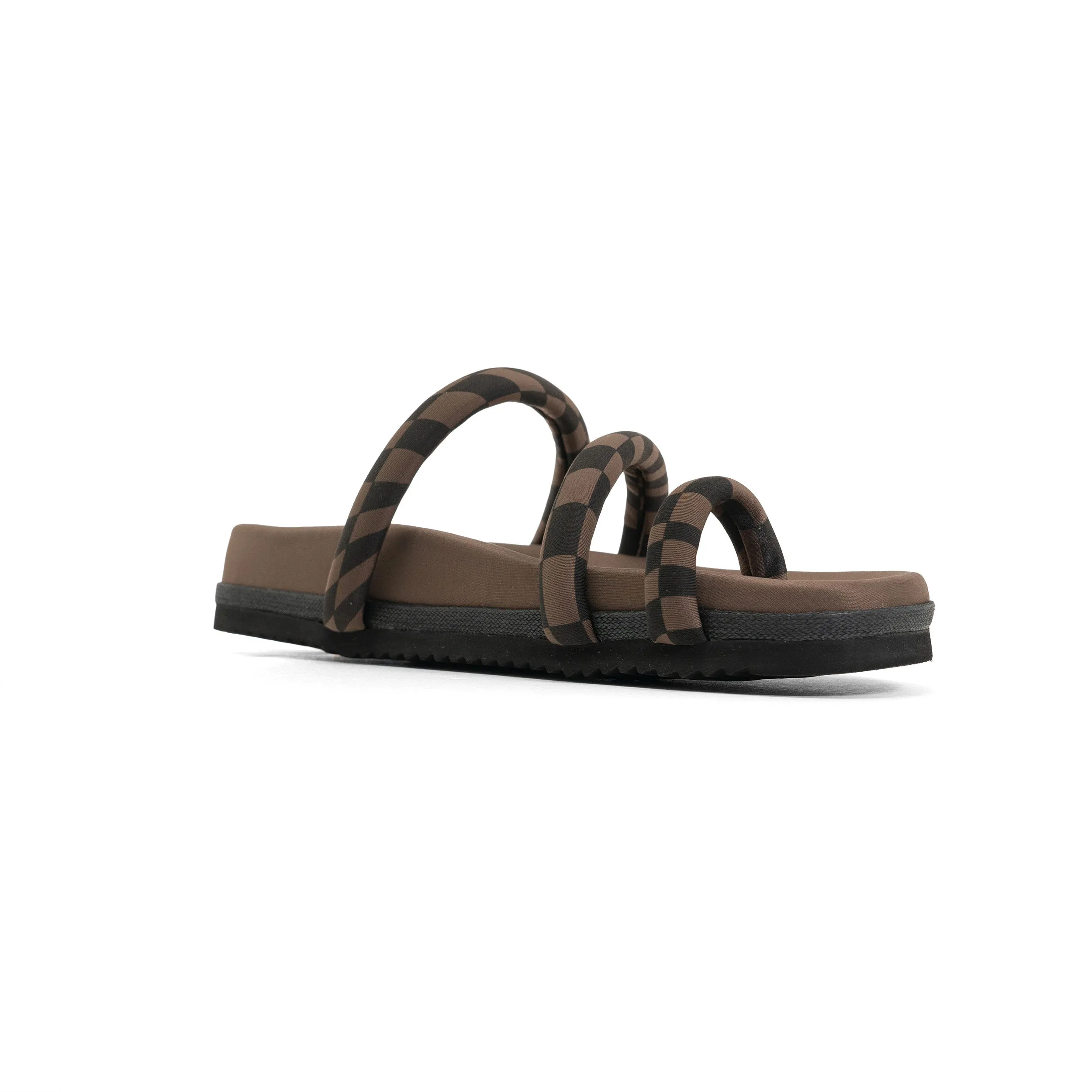 ROAM ORBIT SANDAL BLACK & TAUPE WAVY CHECK NEOPRENE