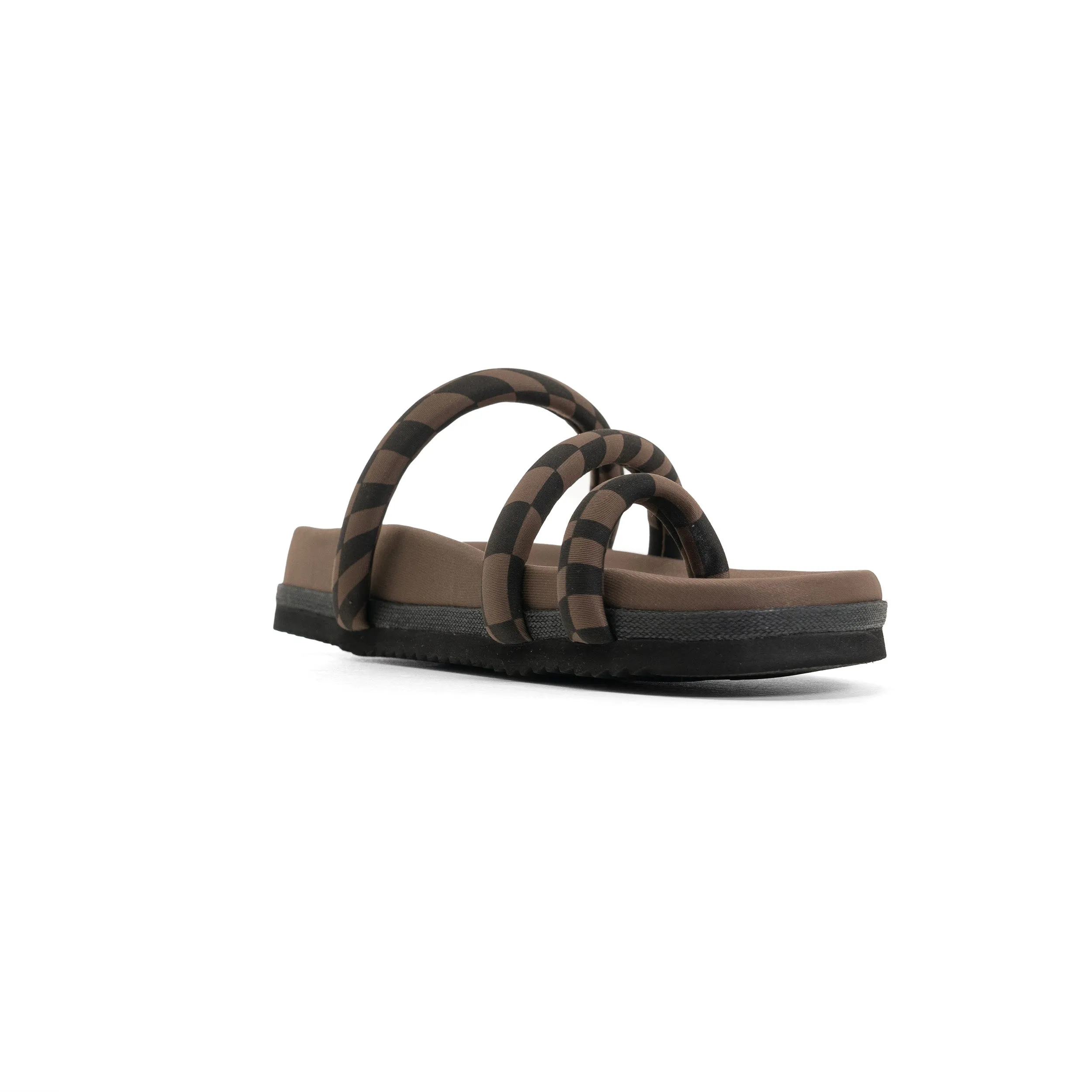 ROAM ORBIT SANDAL BLACK & TAUPE WAVY CHECK NEOPRENE