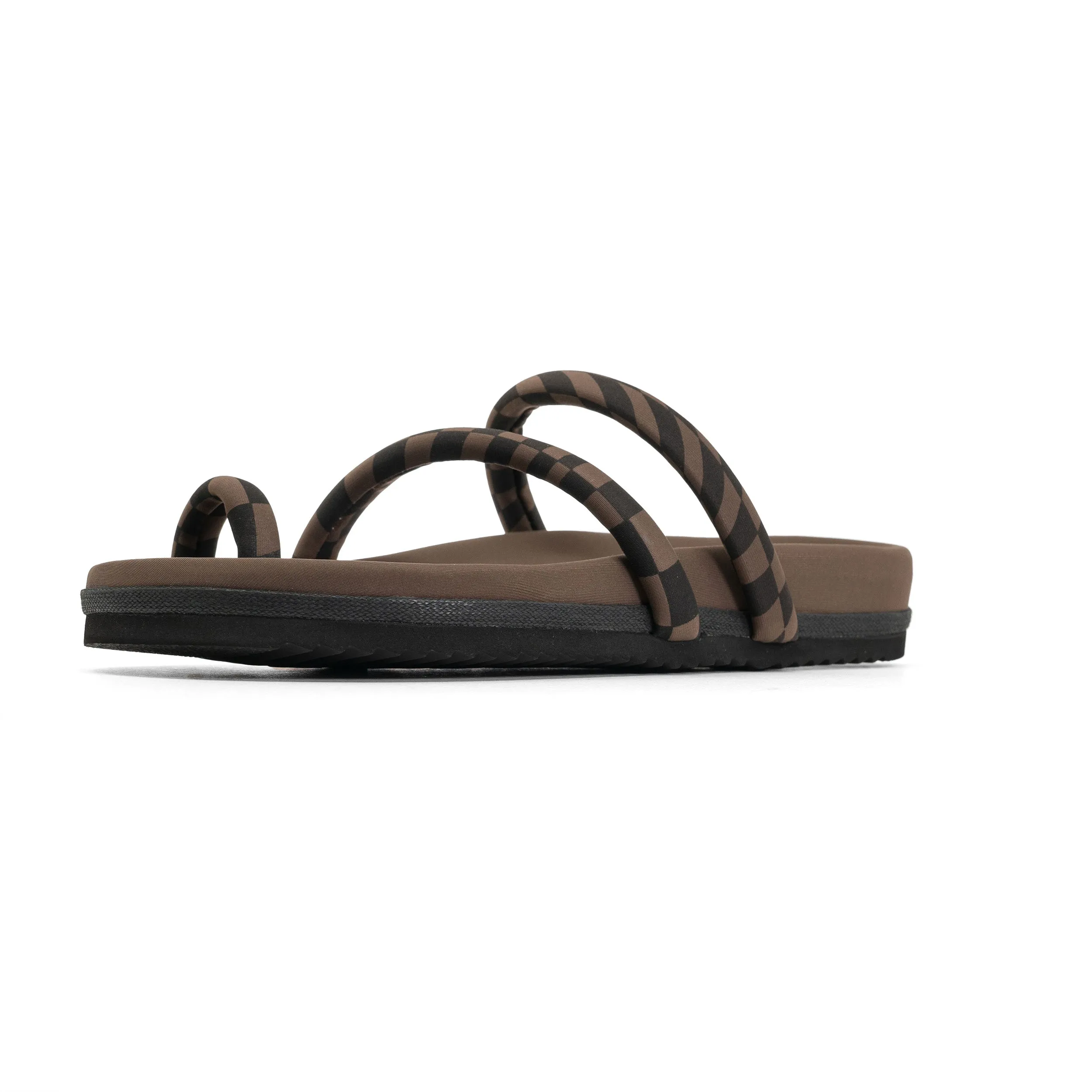 ROAM ORBIT SANDAL BLACK & TAUPE WAVY CHECK NEOPRENE