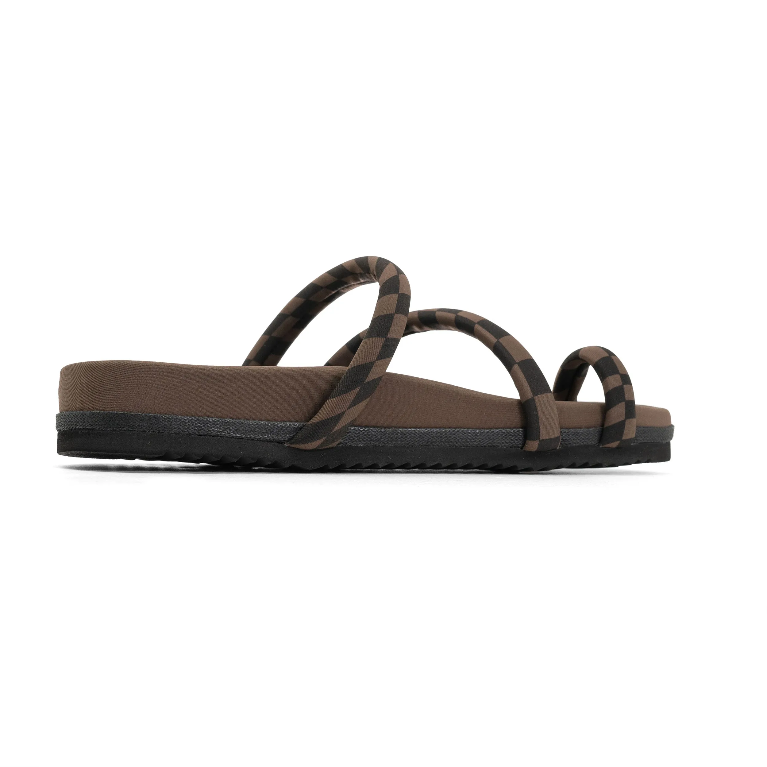 ROAM ORBIT SANDAL BLACK & TAUPE WAVY CHECK NEOPRENE
