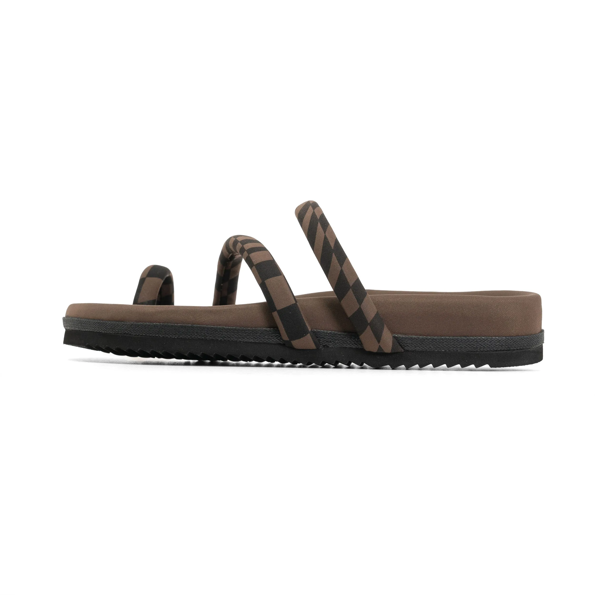 ROAM ORBIT SANDAL BLACK & TAUPE WAVY CHECK NEOPRENE