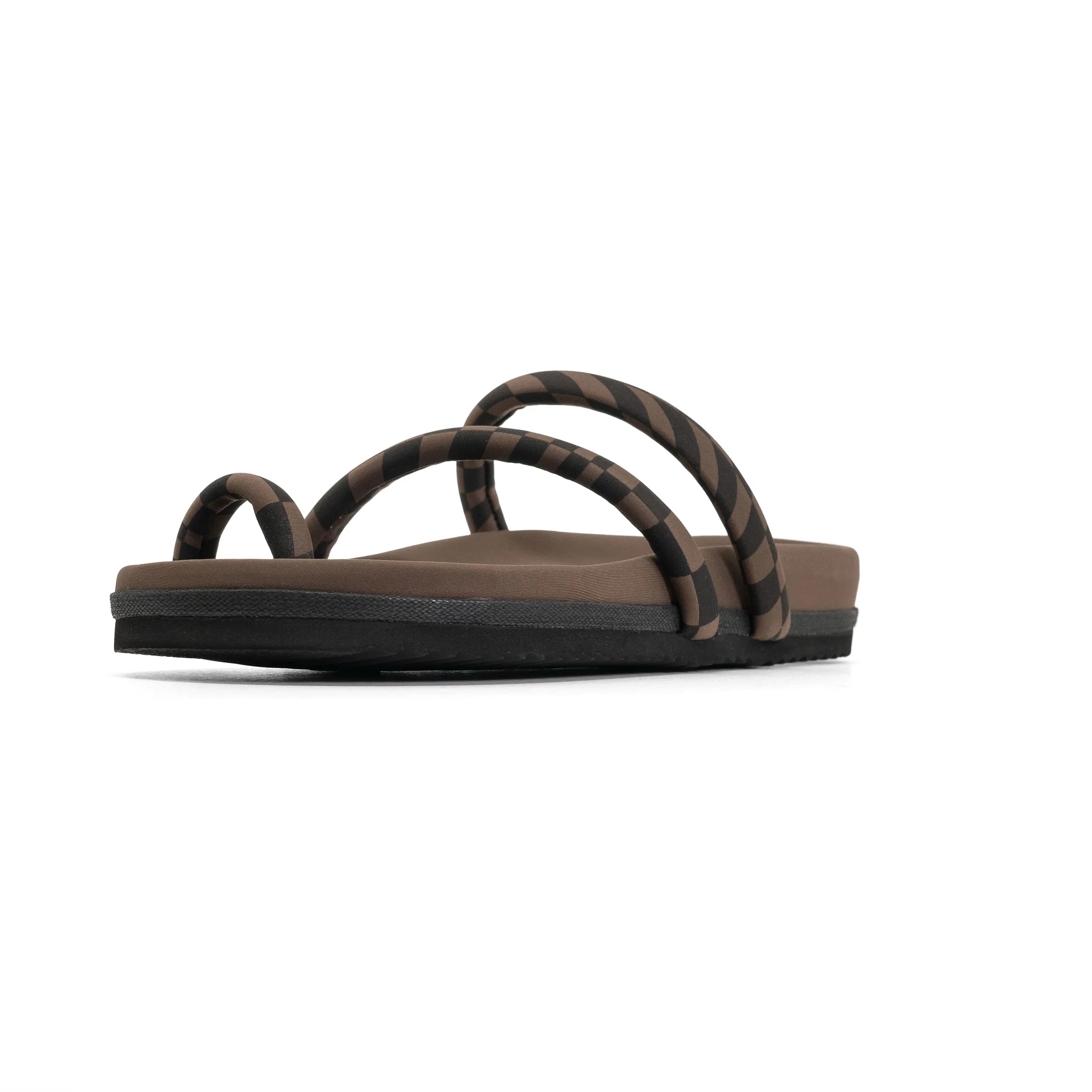 ROAM ORBIT SANDAL BLACK & TAUPE WAVY CHECK NEOPRENE