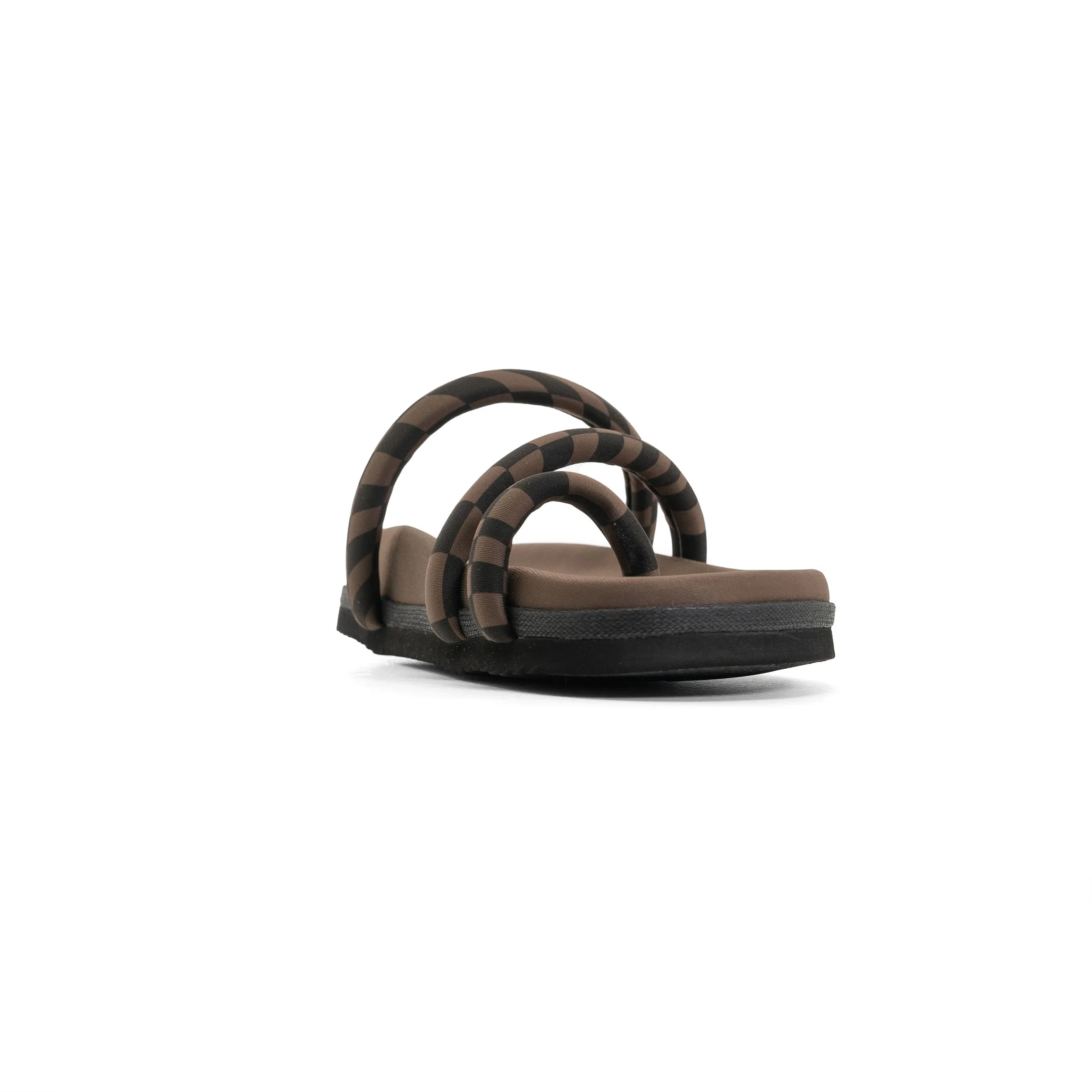 ROAM ORBIT SANDAL BLACK & TAUPE WAVY CHECK NEOPRENE