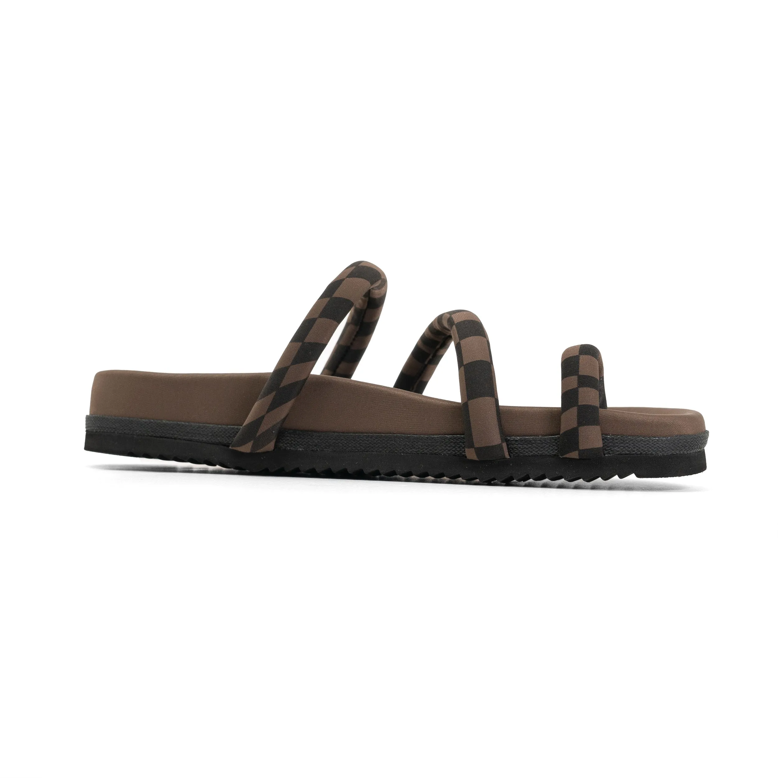 ROAM ORBIT SANDAL BLACK & TAUPE WAVY CHECK NEOPRENE