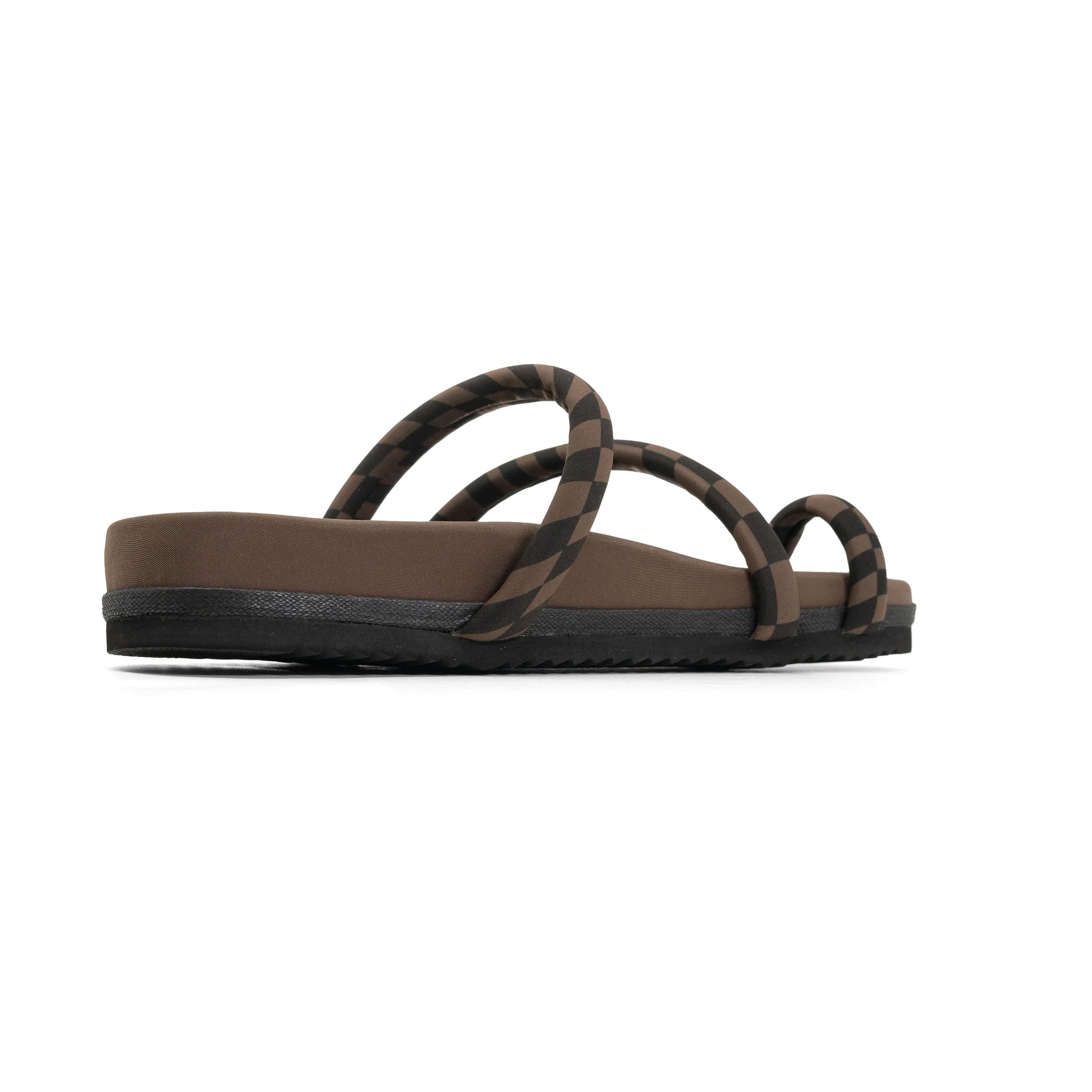 ROAM ORBIT SANDAL BLACK & TAUPE WAVY CHECK NEOPRENE