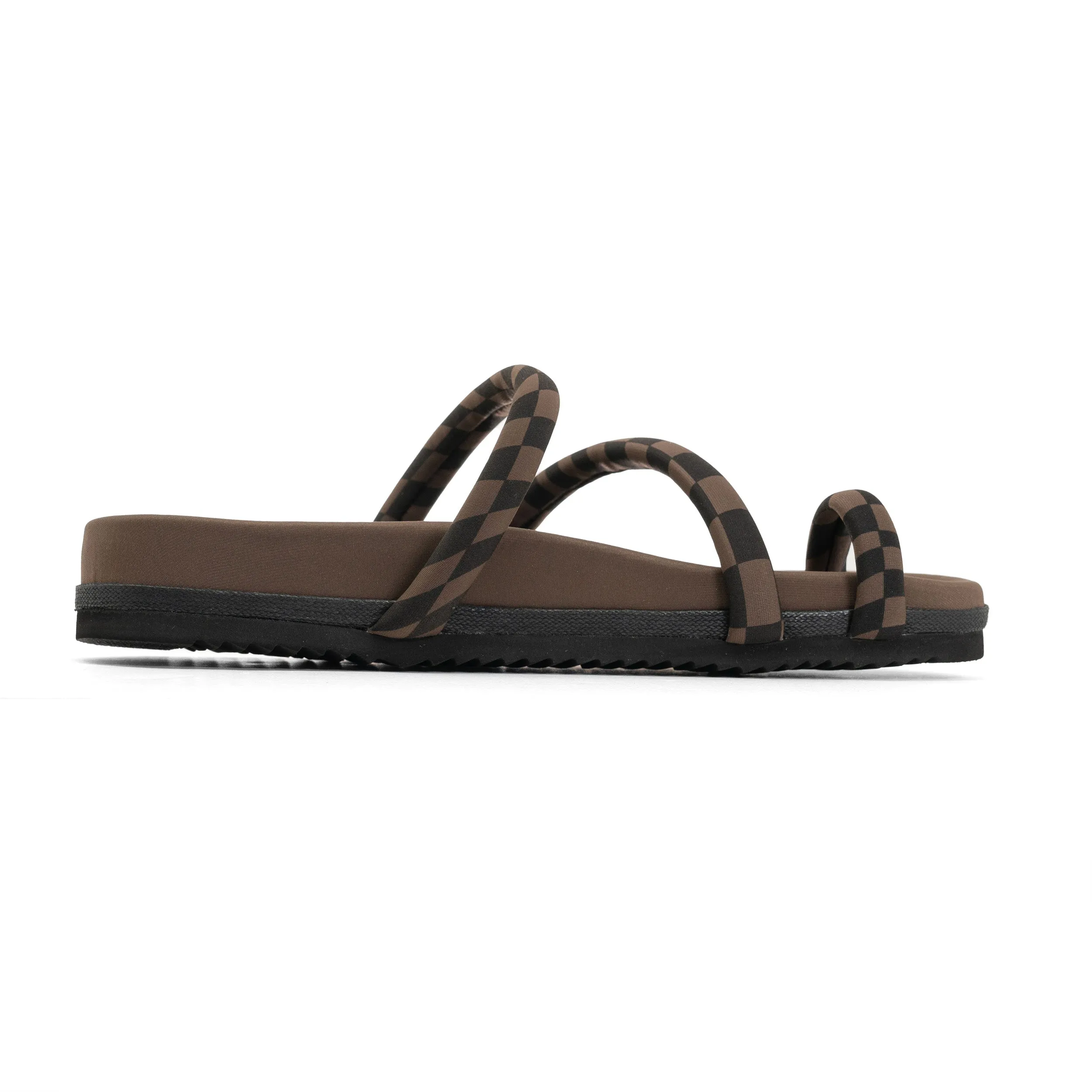 ROAM ORBIT SANDAL BLACK & TAUPE WAVY CHECK NEOPRENE