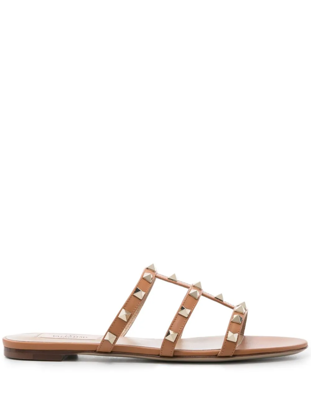 Rockstud leather flat sandals