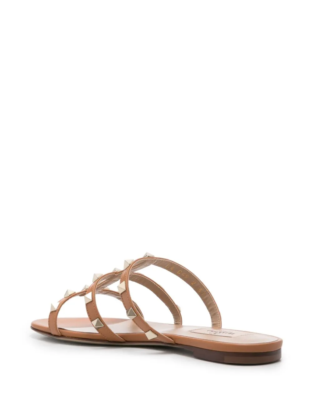 Rockstud leather flat sandals