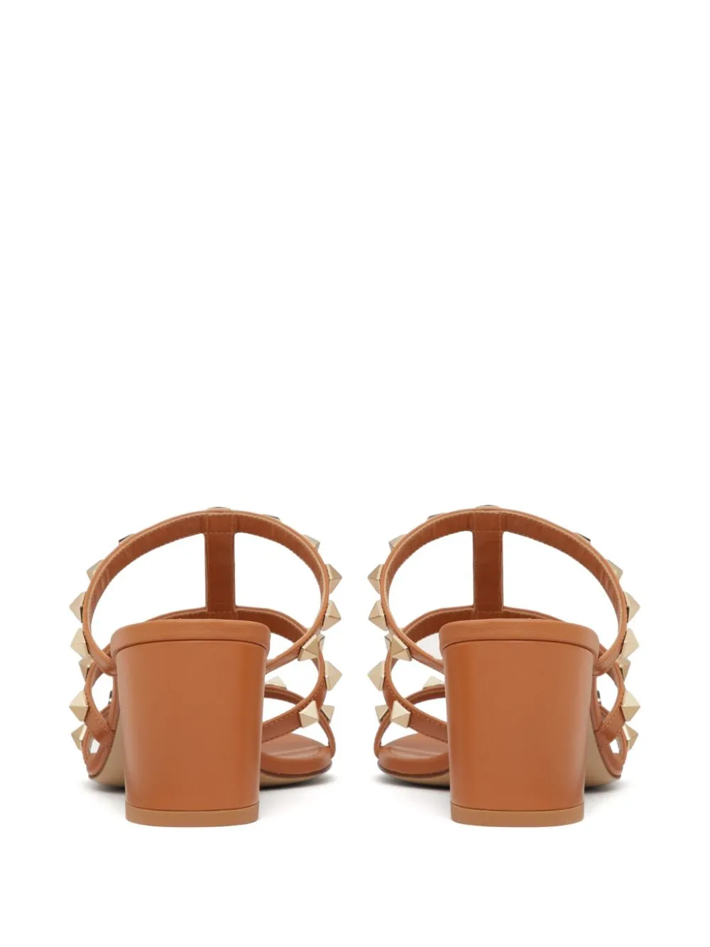Rockstud leather mules