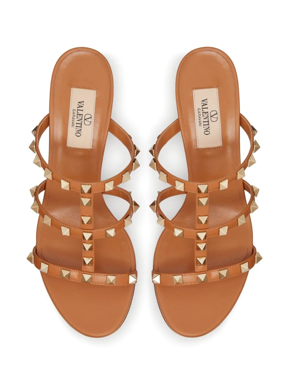 Rockstud leather mules