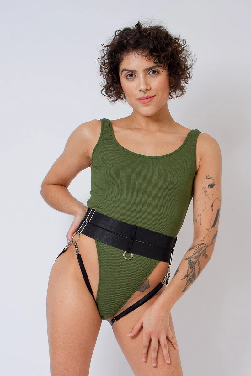 Rolling Lara Bottom Harness - Black/Silver
