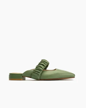 Ruched Strap Shallow Mouth Mules