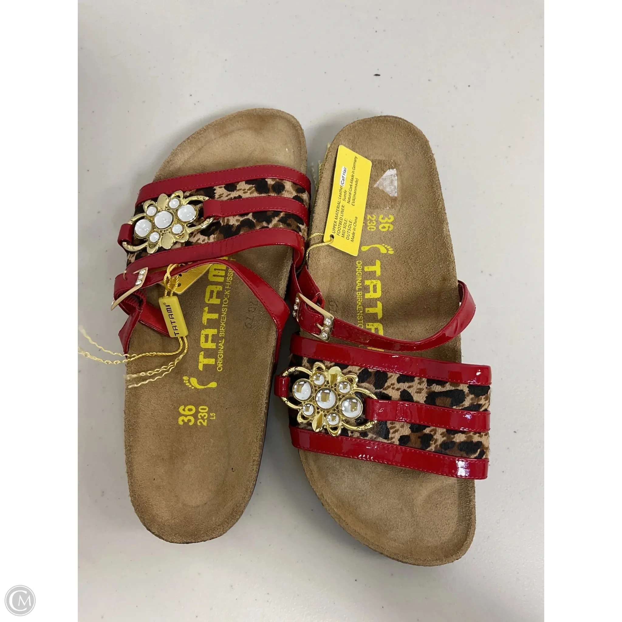 Sandals Flats By Birkenstock In Red, Size: 6