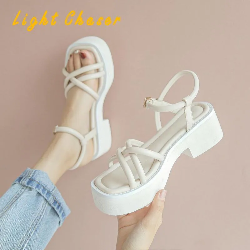 Sandals Wedge Platform Gladiator Sandals Open Toe Buckle Strappy Sandals Summer Shoes Sandalias Mujer