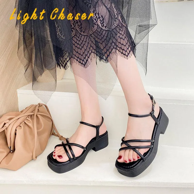 Sandals Wedge Platform Gladiator Sandals Open Toe Buckle Strappy Sandals Summer Shoes Sandalias Mujer