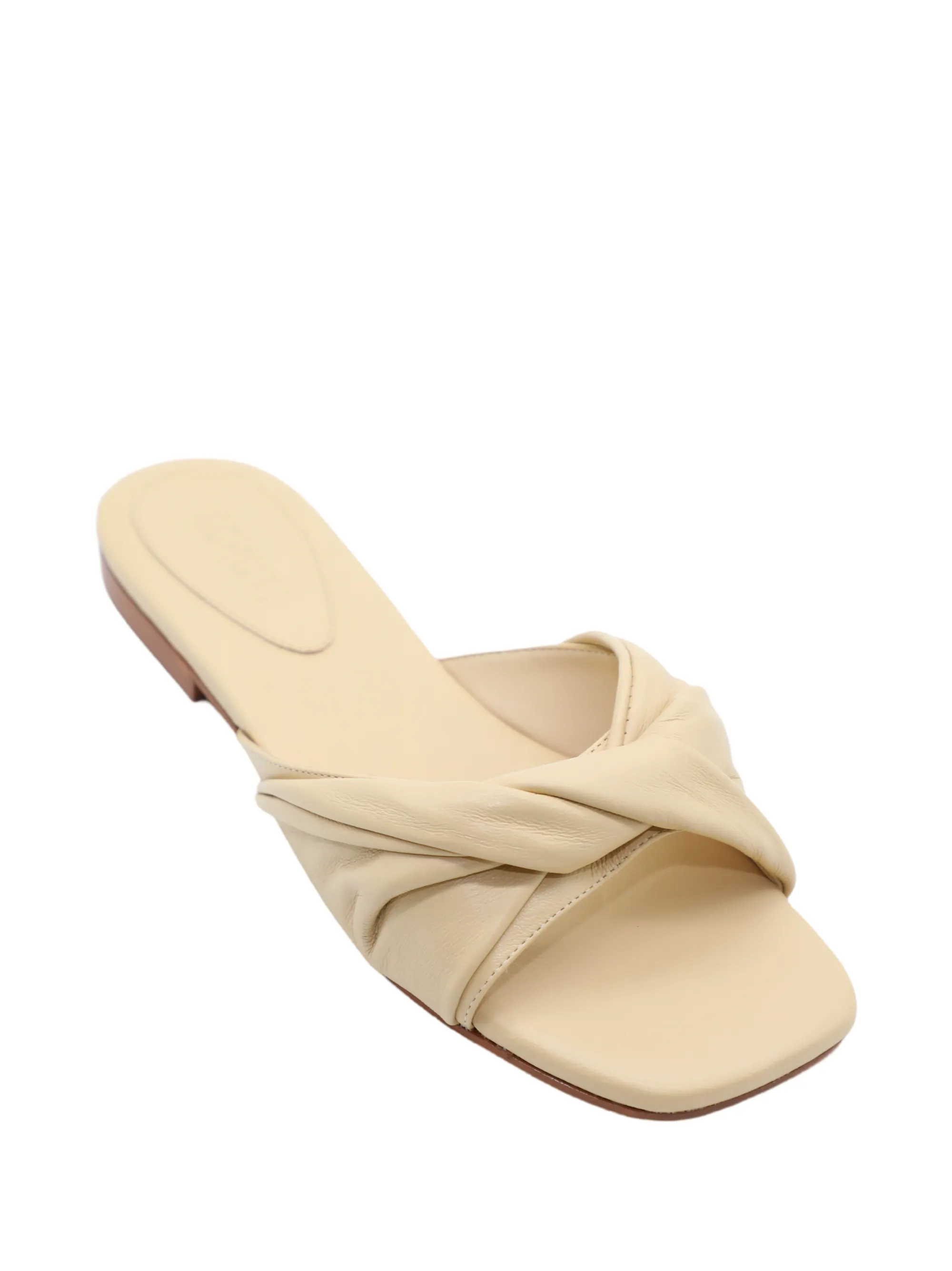 Schutz Lori Flat Sandal in Natural