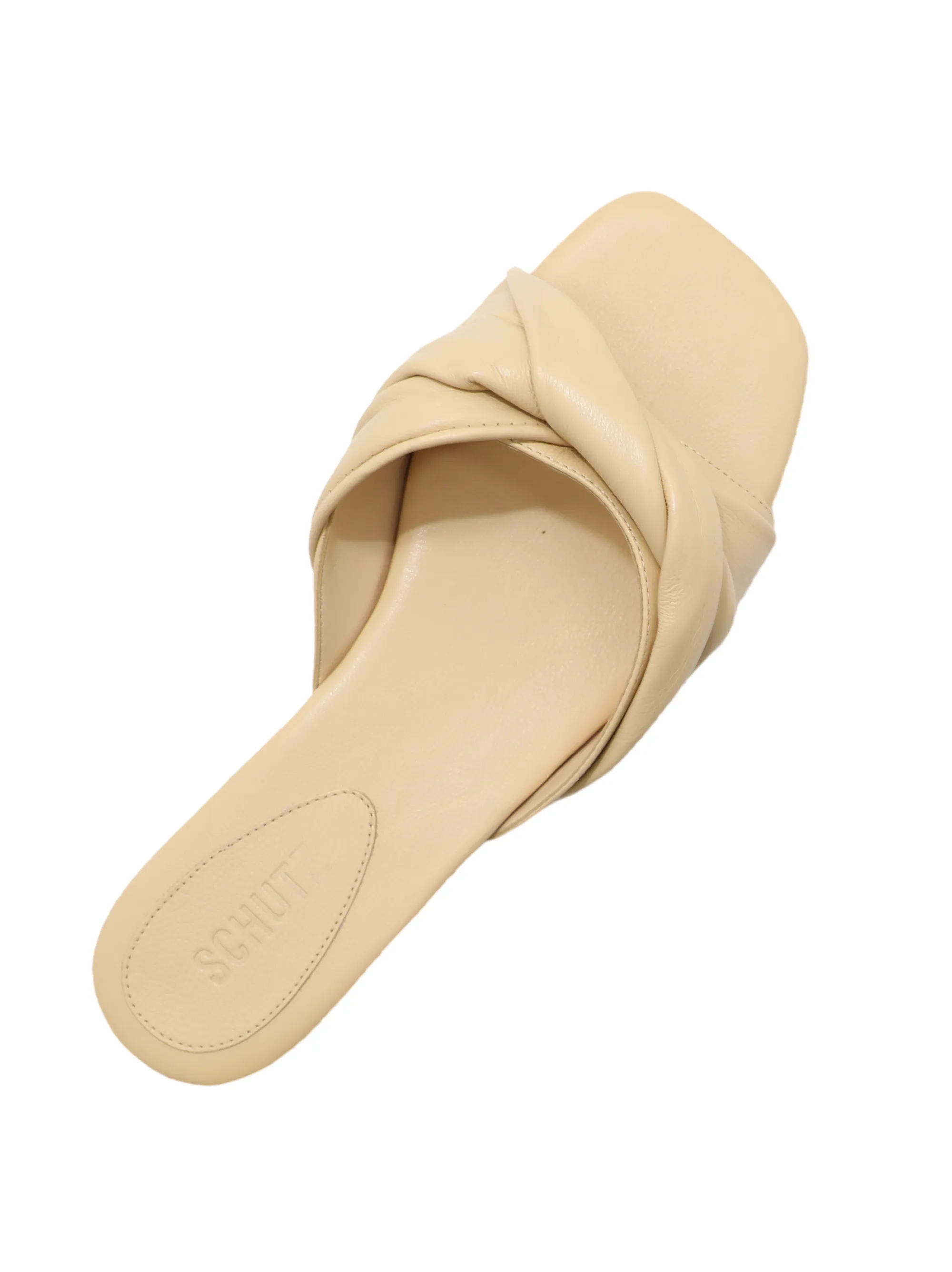 Schutz Lori Flat Sandal in Natural