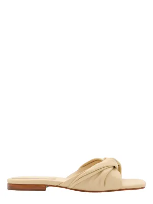 Schutz Lori Flat Sandal in Natural