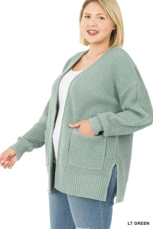 Seafoam Knit with Open Cardigan 1X - 3XL * on sale