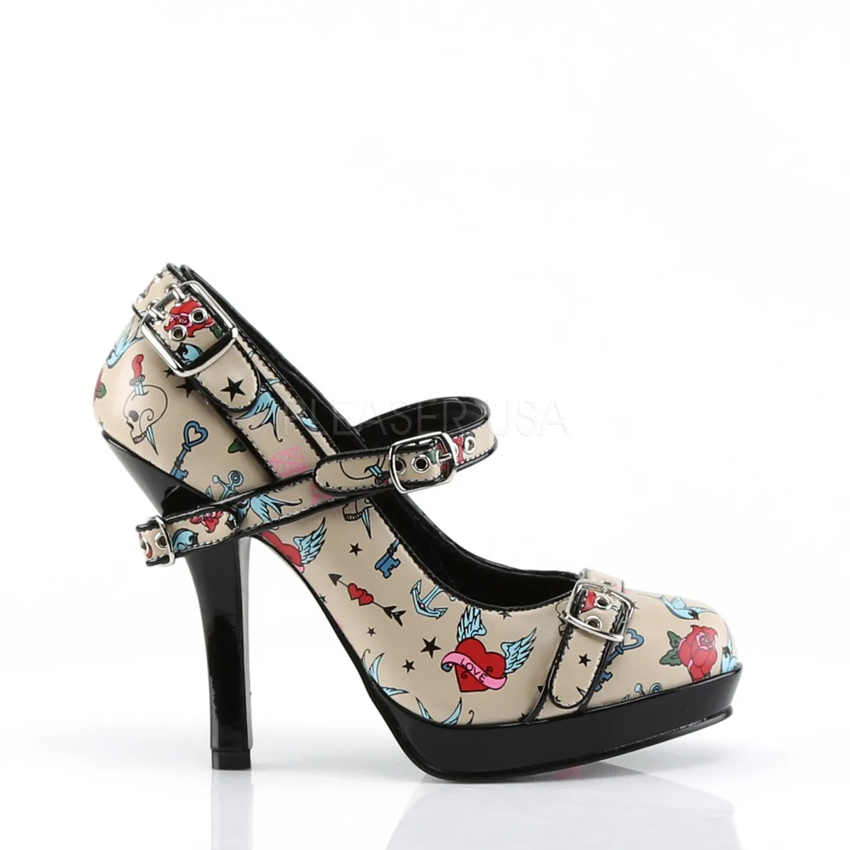 SECRET-14  Cream Pu (Tattoo Print)