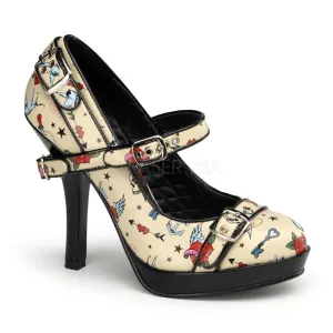 SECRET-14  Cream Pu (Tattoo Print)