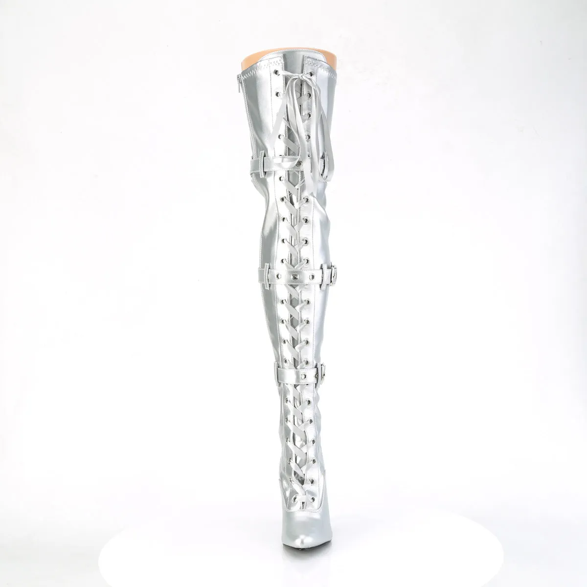SEDUCE-3028  Silver Stretch Metallic Pu