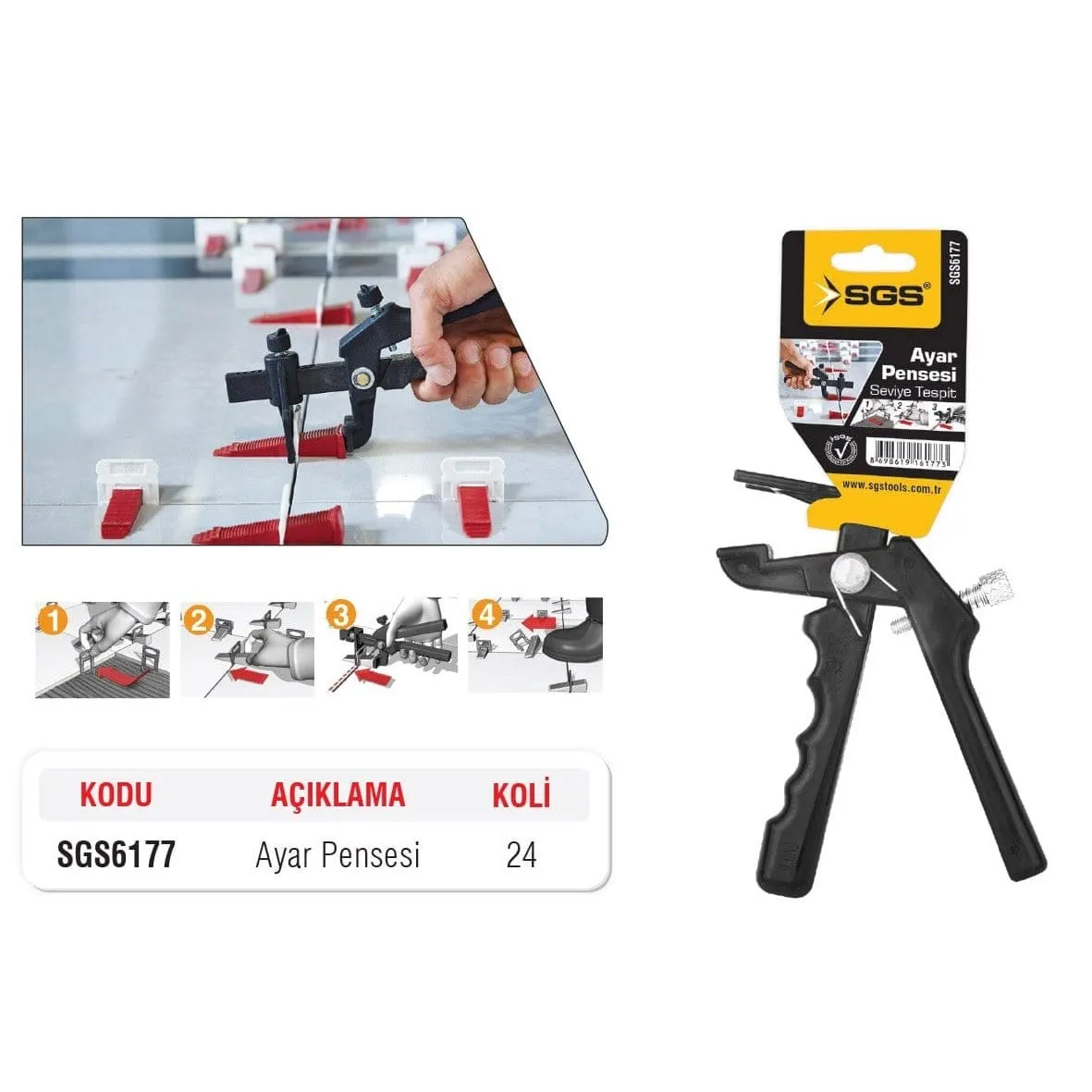 SGS Tile Leveling Detection Adjusting Pliers - SGS6177