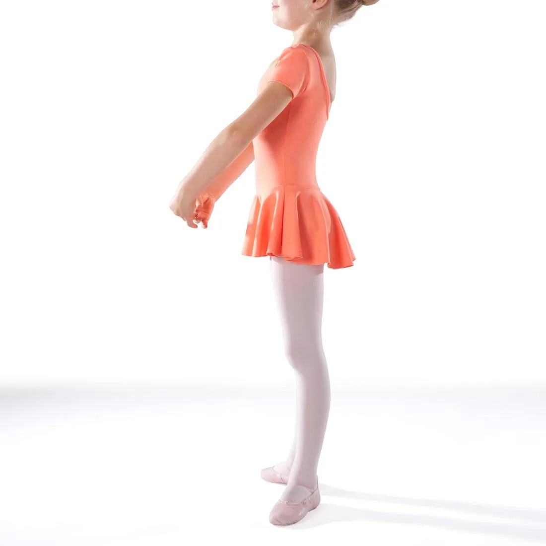 Short-Sleeved Ballet Leotard - Coral