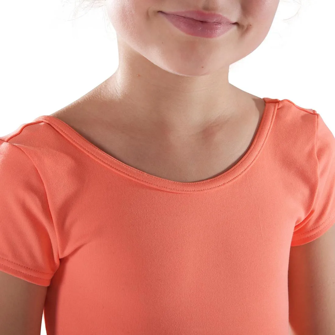 Short-Sleeved Ballet Leotard - Coral