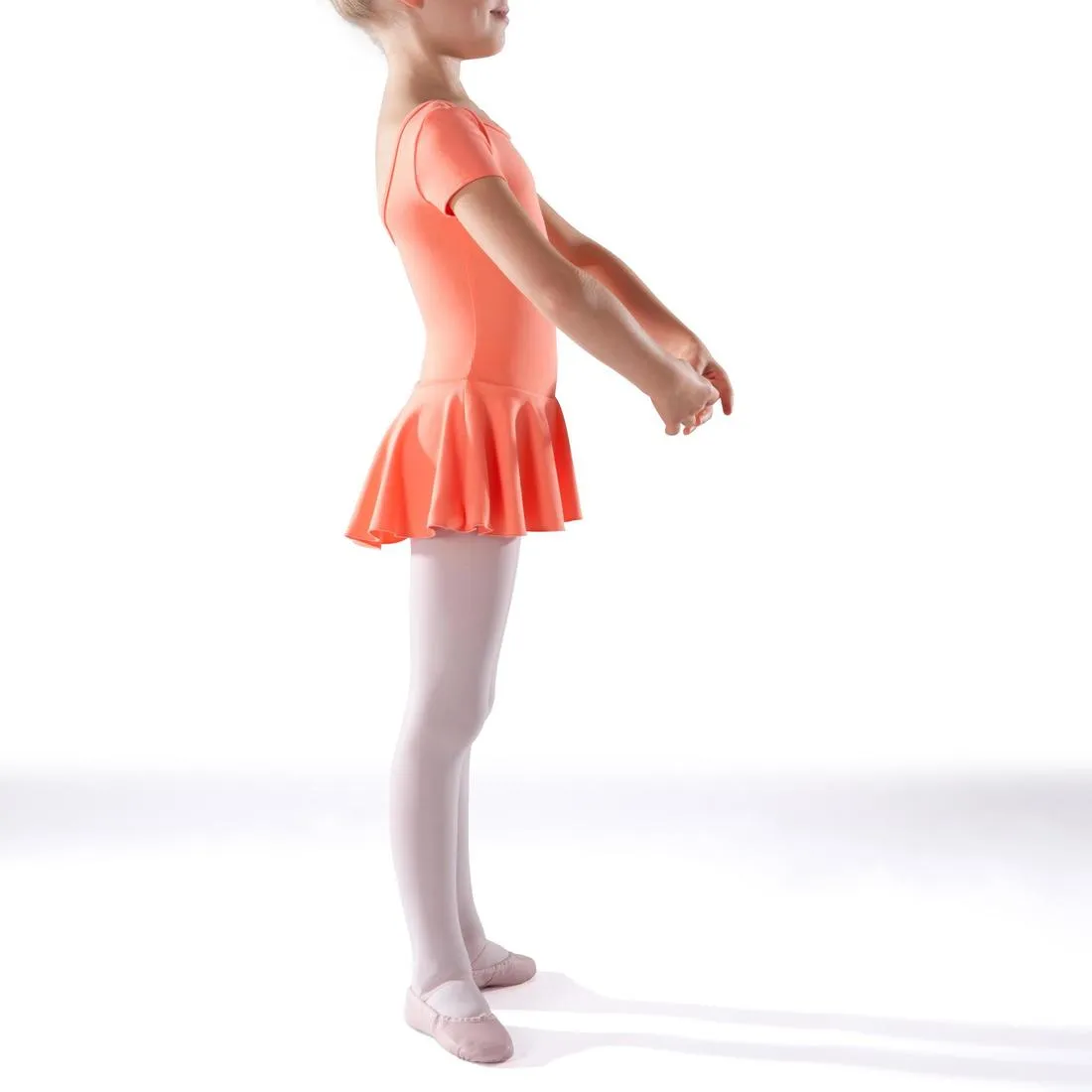 Short-Sleeved Ballet Leotard - Coral